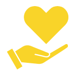 Donate money icon yellow
